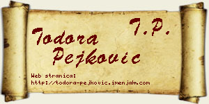 Todora Pejković vizit kartica